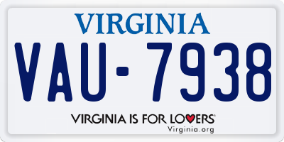VA license plate VAU7938