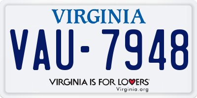VA license plate VAU7948