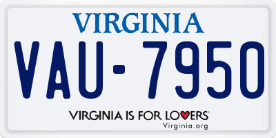 VA license plate VAU7950