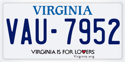 VA license plate VAU7952
