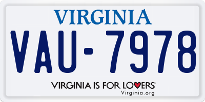 VA license plate VAU7978