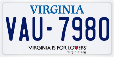 VA license plate VAU7980