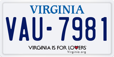 VA license plate VAU7981