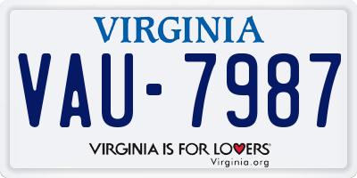 VA license plate VAU7987