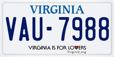 VA license plate VAU7988