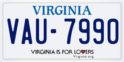 VA license plate VAU7990