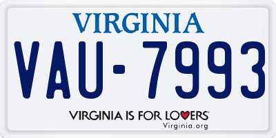 VA license plate VAU7993