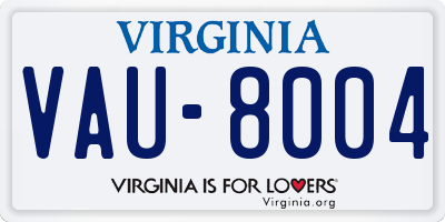 VA license plate VAU8004