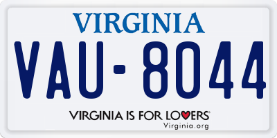 VA license plate VAU8044