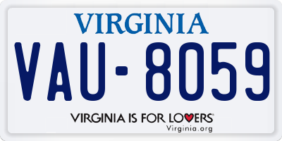 VA license plate VAU8059