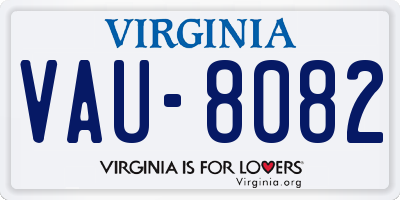 VA license plate VAU8082