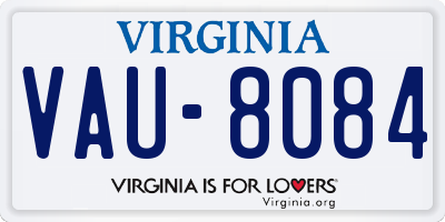 VA license plate VAU8084