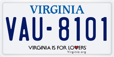 VA license plate VAU8101