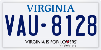 VA license plate VAU8128