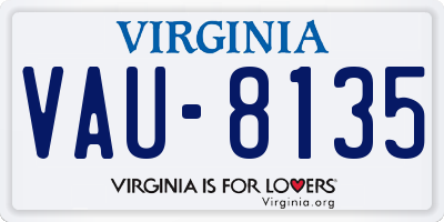 VA license plate VAU8135
