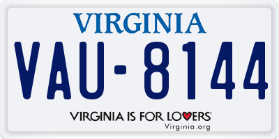 VA license plate VAU8144