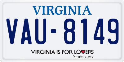 VA license plate VAU8149