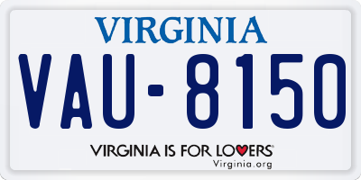 VA license plate VAU8150