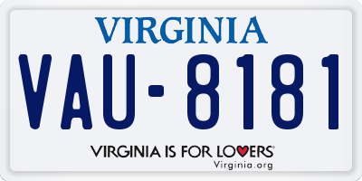 VA license plate VAU8181