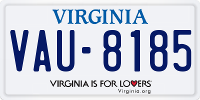VA license plate VAU8185