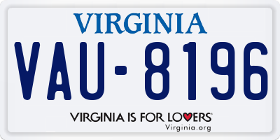 VA license plate VAU8196