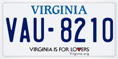 VA license plate VAU8210