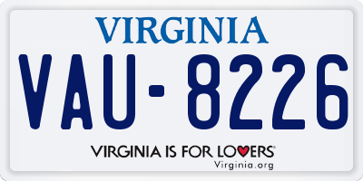 VA license plate VAU8226