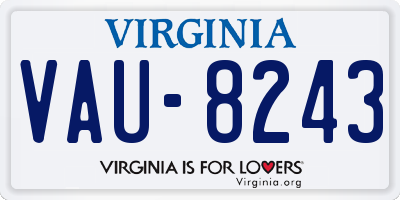 VA license plate VAU8243