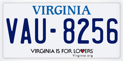 VA license plate VAU8256