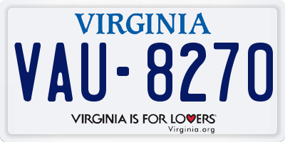 VA license plate VAU8270