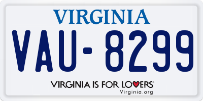 VA license plate VAU8299