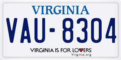 VA license plate VAU8304