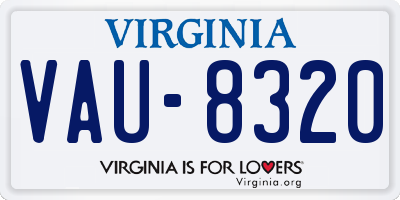 VA license plate VAU8320