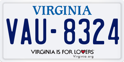 VA license plate VAU8324