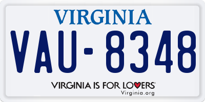 VA license plate VAU8348