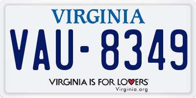 VA license plate VAU8349