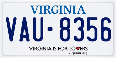 VA license plate VAU8356