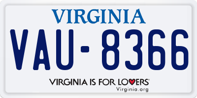 VA license plate VAU8366