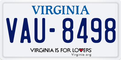 VA license plate VAU8498