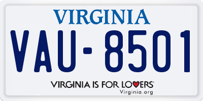 VA license plate VAU8501