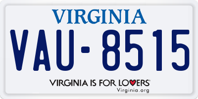 VA license plate VAU8515