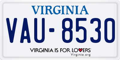 VA license plate VAU8530