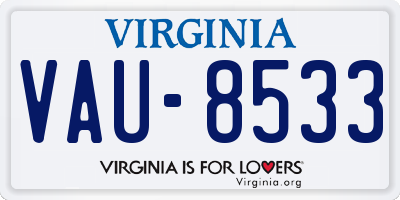 VA license plate VAU8533