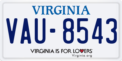 VA license plate VAU8543