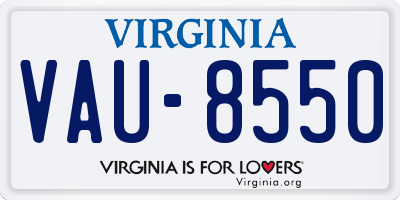 VA license plate VAU8550