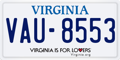 VA license plate VAU8553