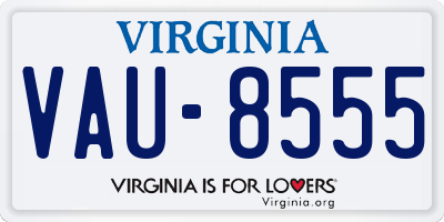 VA license plate VAU8555