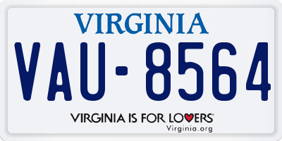 VA license plate VAU8564