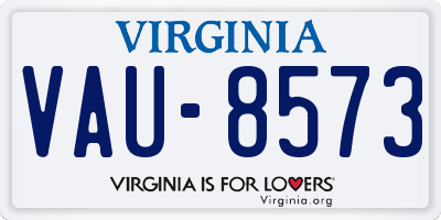 VA license plate VAU8573