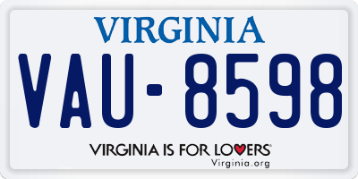 VA license plate VAU8598